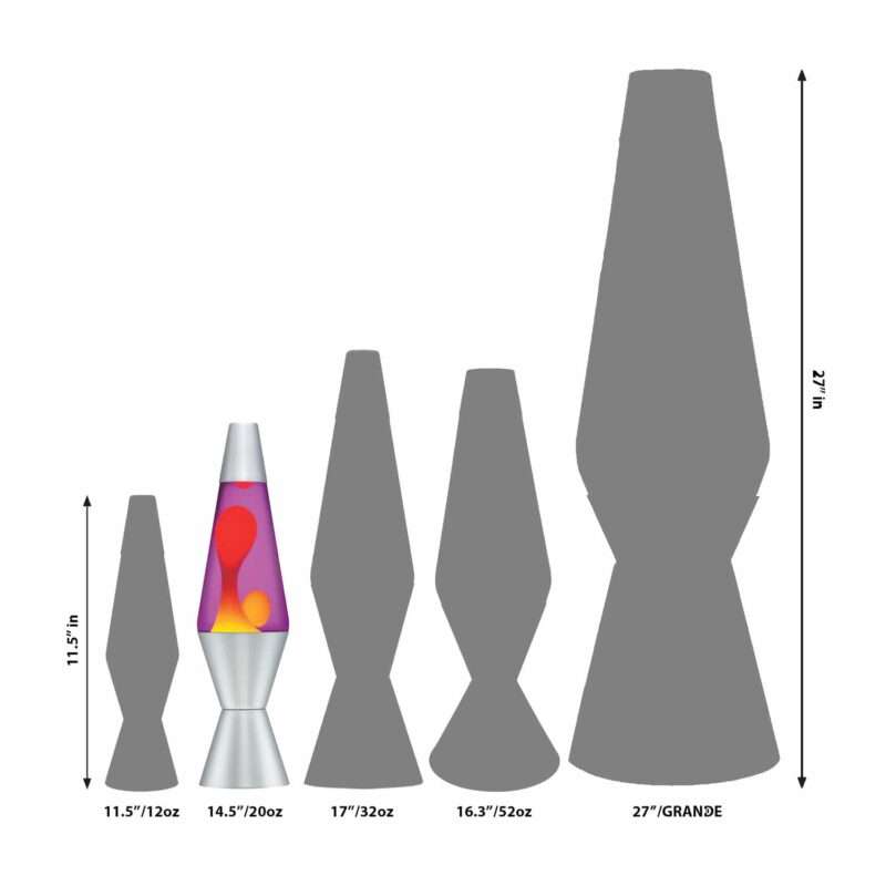 14.5” LAVA Lamp – Yellow/Purple/Silver - US 4836