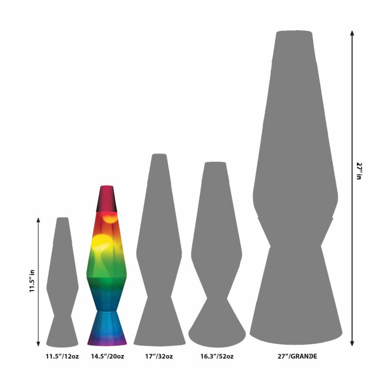 14.5” LAVA Lamp Rainbow – White/Clear/Tricolor - US 4949