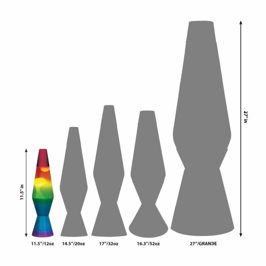 11.5″ LAVA Lamp Rainbow – White/Tricolor - US 7048