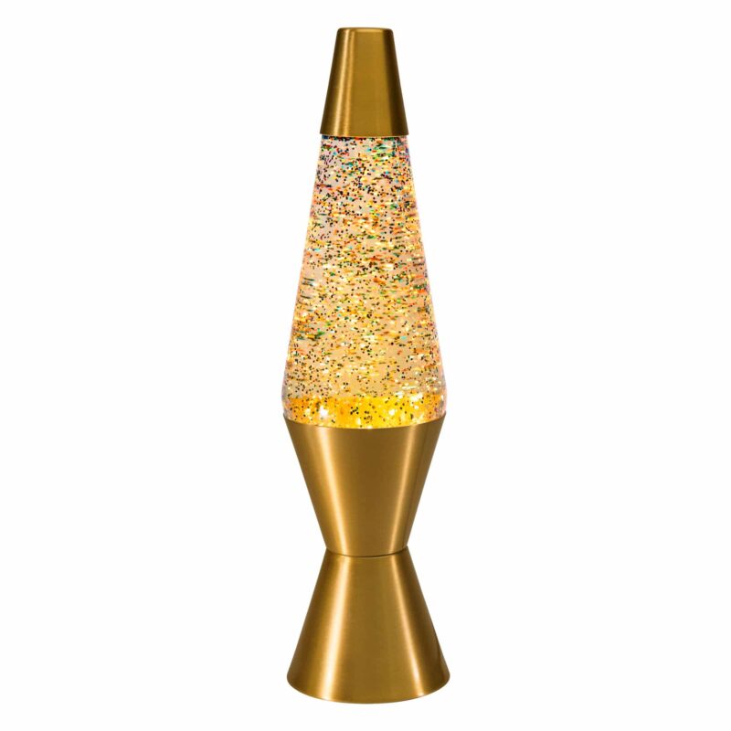 14.5″ LAVA Lamp Rainbow Glitter – Clear/Gold - US 2307
