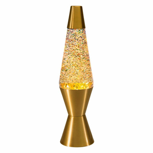 14.5″ LAVA Lamp Rainbow Glitter – Clear/Gold - US 2307