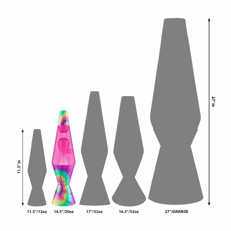 14.5″ LAVA Lamp – Tie Dye Pink Spiral - US 8169