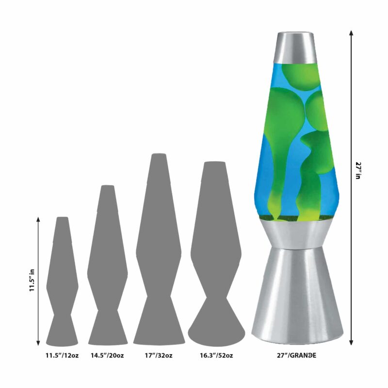 27″ LAVA Lamp Grande – Yellow/Blue/Silver - US 3134